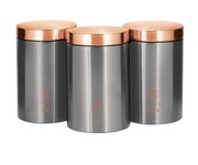 Zestaw 3 pojemników kuchennych BERLINGER HAUS Moonlight Metallic Line BH-6273