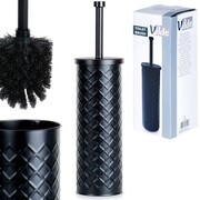 Szczotka do czyszczenia WC toalety z pojemnikiem stojakiem metalowa czarna VILDE 569962