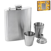 Piersiówka metalowa + kieliszki do alkoholu wódki 6-ele 210/30ml ORION 124520