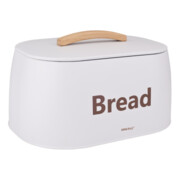 Chlebak stalowy, drewniany uchwyt, 34x24x18,5cm, biały, KINGHOFF KH-1947