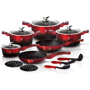 Zestaw garnków BERLINGER HAUS Metallic Black Burgundy Line 15 ele. BH-1632-N