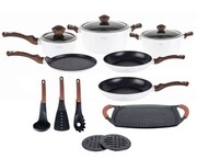 Komplet garnków z powłoką marmurową 15 ele. ZILNER White Lilly ZL-8592