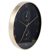 Zegar ścienny na ścianę czarny złoty z termometrem higrometrem 27x34.5cm VILDE 569934