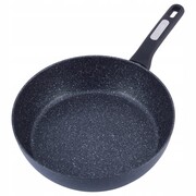 Patelnia głęboka gruba marmurowa duża 30cm czarna KAMILLE KM-5397MR