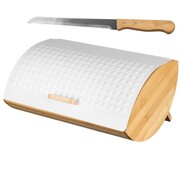 Chlebak bambusowo-stalowy BRUNBESTE Cosmic BB-2691 Biały