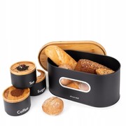 Zestaw Chlebak z 3 pojemnikami kuchennymi na przyprawy chleb pieczywo KAMILLE KM-1125