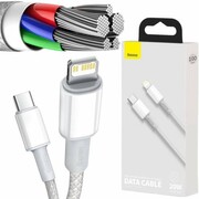 Baseus Kabel USB-C do Lightning High Density Braided, 20W, 5A, PD, 1m (biały) CATLGD-02 - zdjęcie 1