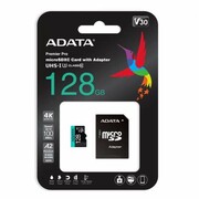 Adata Karta pamięci microSD Premier Pro 128 GB UHS1 U3 V30 A2 + adapter Adata AUSDX128GUI3V30SA2-RA1