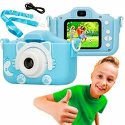 Extralink Kids Camera H27 Dual Niebieski | Aparat cyfrowy | 1080P 30fps, wyświetlacz 2.0