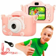 Extralink Kids Camera H27 Dual Różowy | Aparat cyfrowy | 1080P 30fps, wyświetlacz 2.0