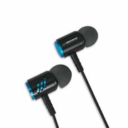 Słuchawki douszne metalowe z mikrofonem Czarno-niebieskie Esperanza EH207KB