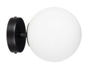 Kinkiet Milano black pojedyncza mleczna kula