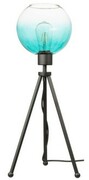 Lampa stojąca czarna NEPTUN Mini z kula turkus venus