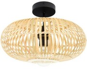 Lampa sufitowa bambusowa półplafon TH08 czarny
