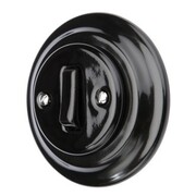 Ceramiczny retro dzwonek do drzwi przycisk dzwonka czarny podtynkowy z ramką K1-R231QB