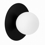 Kinkiet Milano Aura black pojedyńcza mleczna kula