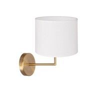 Kinkiet złoty DUNE z białym abażurem premium