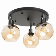 Lampa sufitowa plafon potrójna kulka Venus bursztynowa