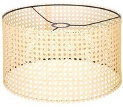 Abażur drewniany duży walec rattan