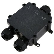 Poczwórna hermetyczna puszka kablowa 3-pinowa czarna