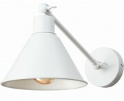 Kinkiet regulowany metalowy biały mały stożek