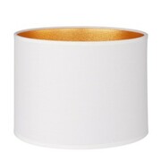 Abażur walec Oro Deluxe biały złoty środek