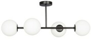 Lampa Milano 4 klosze mleczne kule black EP1C15 dwuobwodowa