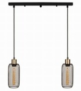 Lampa wisząca loft SIATKA listwa podwójna czarna