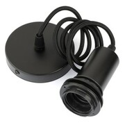 Lampa wisząca zawieś z oprawą tuba matowa czarna E27