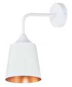 Kinkiet ścienny retro Rustic stożek biały