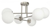 Lampa sufitowa silver Milano Tower 6 klosze mleczne kule
