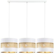 Lampa wisząca listwa potrójna ażurowa Oro biała