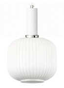 Lampa wisząca szklana MODERNA mleczna biała zawieś