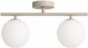 Lampa sufitowa plafon Milano beżowy kaszmirowy podwójna mleczne kule
