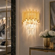 Kinkiet ścienny luksusowy kryształowy Luxury WSC016 Złoty
