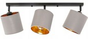 Lampa sufitowa listwa potrójna szara abażur Oro