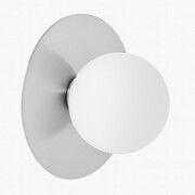 Kinkiet Milano Aura silver pojedyńcza mleczna kula