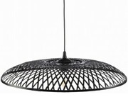 Lampa wisząca boho płaska bambusowa czarna ZEN SINGLE 45cm TH27