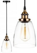Lampa wisząca szklana kubełek przezroczysta