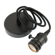 Lampa wisząca zawieś z oprawą włącznik on/off czarna E27