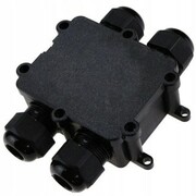 Poczwórna hermetyczna puszka kablowa 4-pinowa czarna