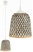 Lampa wisząca dwukolorowa mała BOHO bambusowa PHU15E