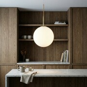 Lampa wisząca szklana kula 20 cm MILKY