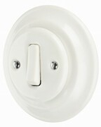 Ceramiczny retro dzwonek do drzwi przycisk dzwonka biały podtynkowy z ramką K1-R231QB