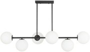 Lampa sufitowa duża Milano Grande black 6 kloszy mleczne kule EP1C21