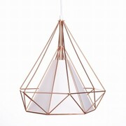 Lampa wisząca druciana LOFT GEO duża RÓŻOWE ZŁOTO