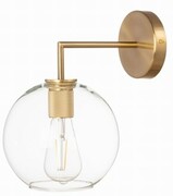 Kinkiet metalowy złoty Madrid szklana kula