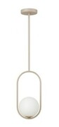 Lampa wisząca beżowa kaszmir Milano Ring kula mleczna