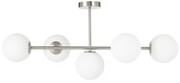 Lampa sufitowa Milano chrom mat 5 kloszy mleczne kule
