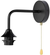 Kinkiet ścienny (stelaż) metalowy Rustic czarny E27 z łańcuszkiem